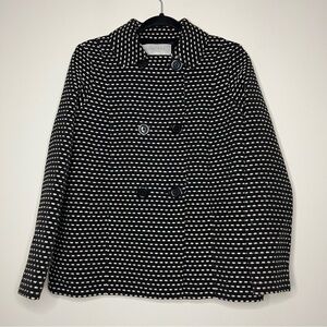 HOBBS LONDON Sidra Textured Metallic Preppy Classic Winter Peacoat Jacket